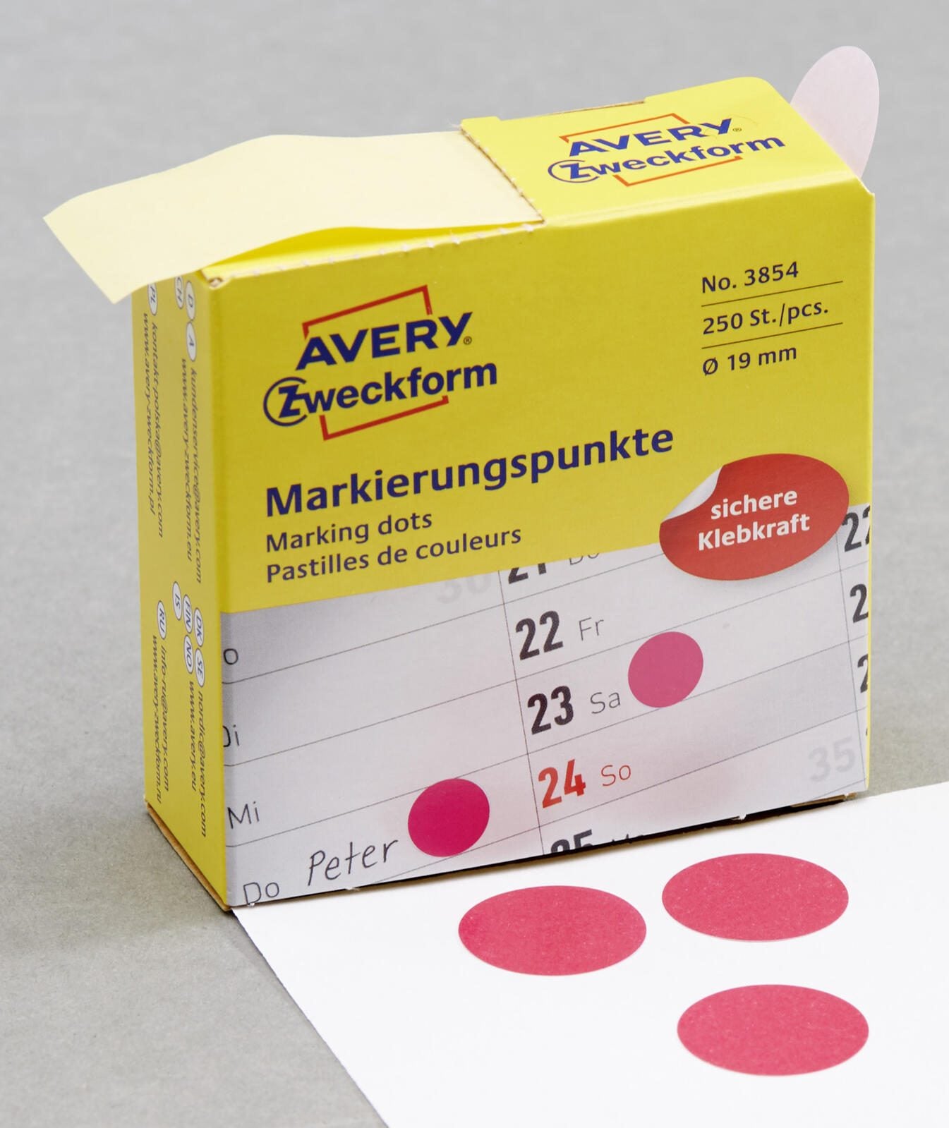 AVERY Zweckform Klebepunkte Ø 19,0 mm magenta