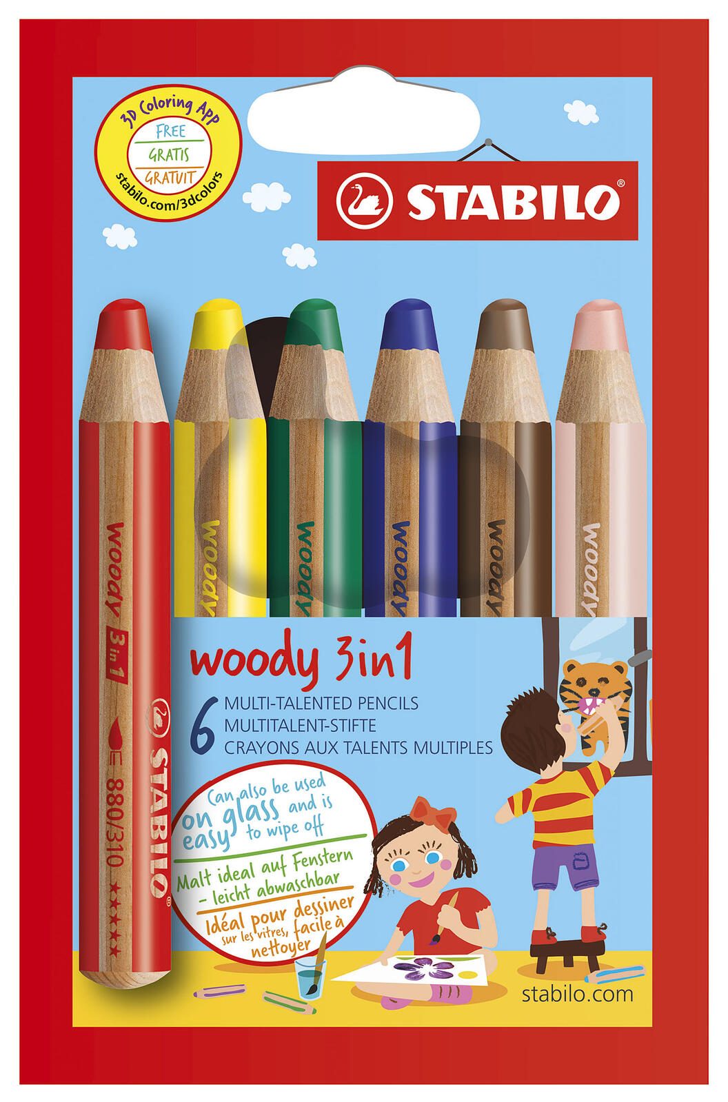 STABILO Buntstifte woody 3 in 1 Mehrfarbig