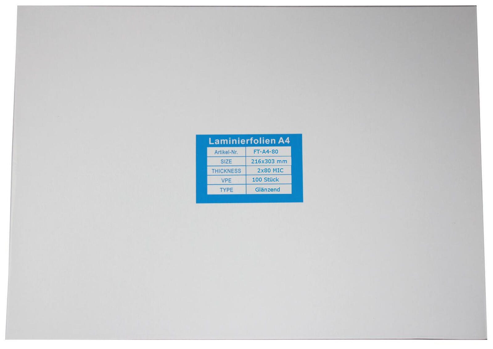 Laminierfolien glänzend 80 mikron A4