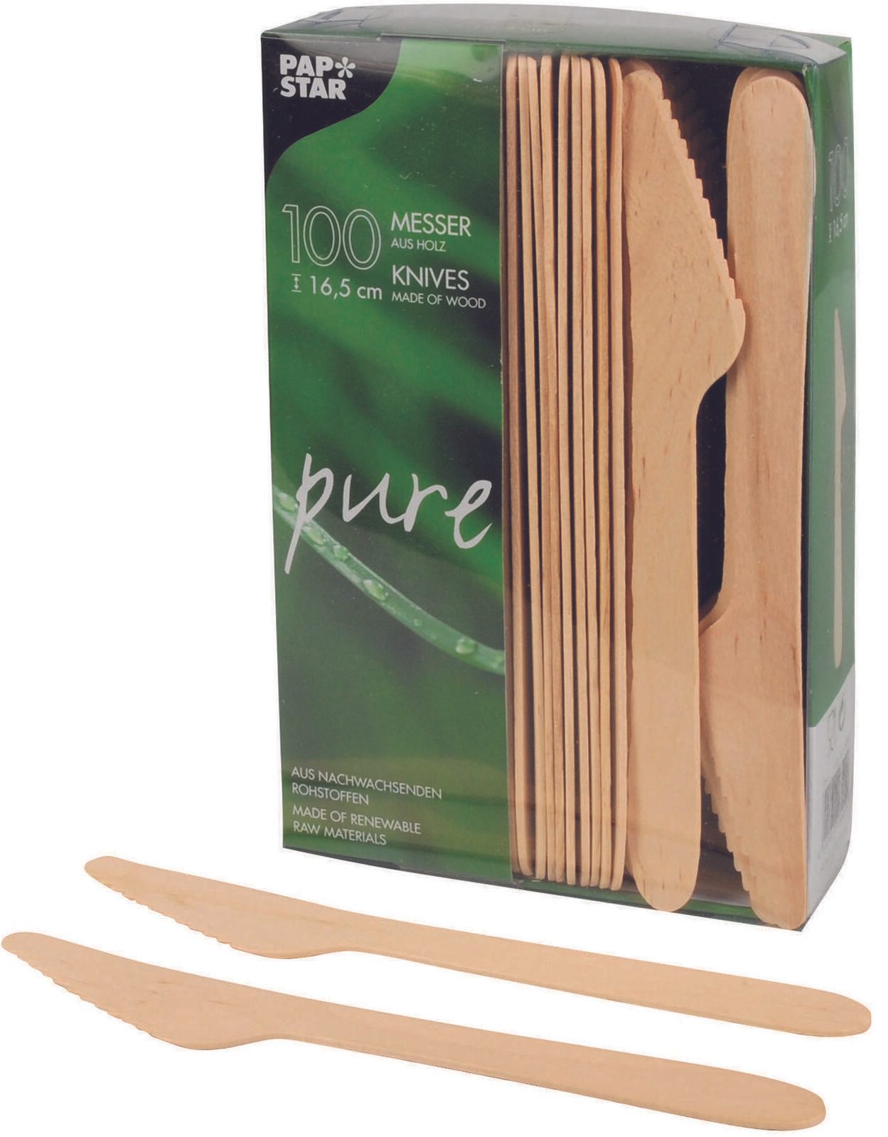 PAPSTAR Einweg-Messer pure braun