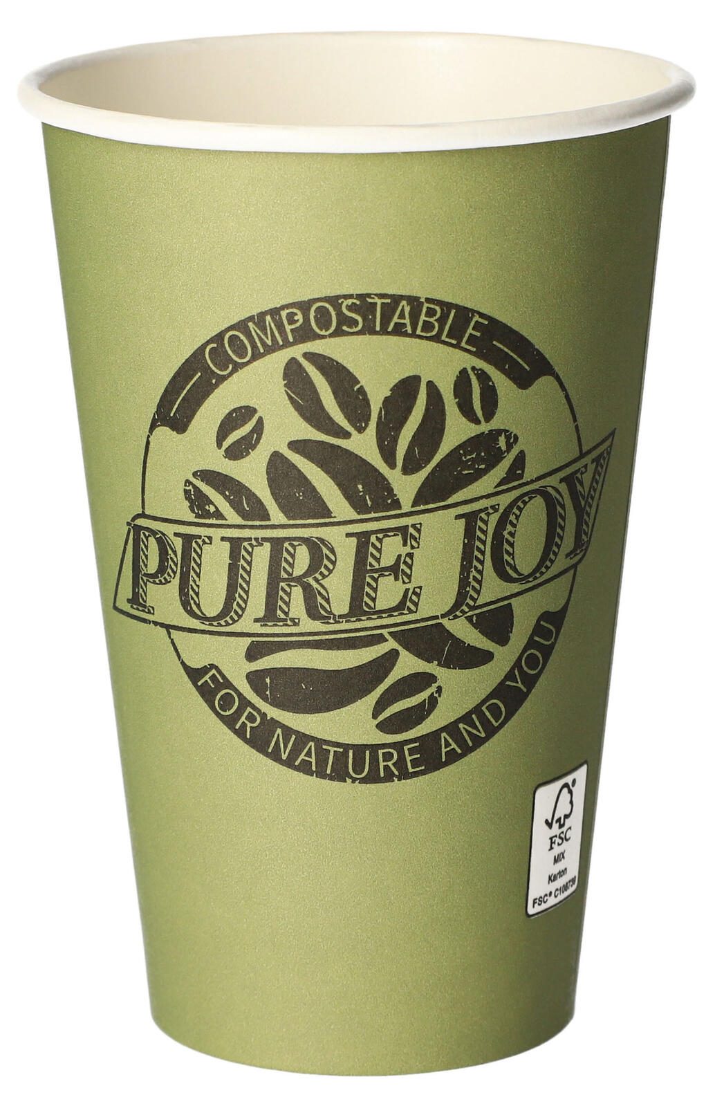 PAPSTAR PURE JOY Einweg-Kaffeebecher 8 cm 0,3 l grün