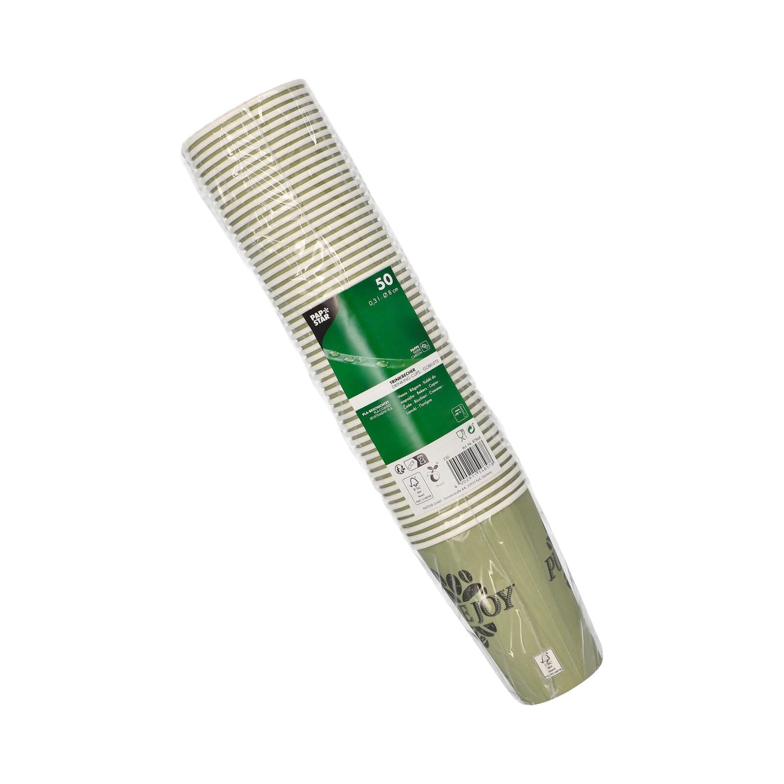 PAPSTAR PURE JOY Einweg-Kaffeebecher 8 cm 0,3 l grün