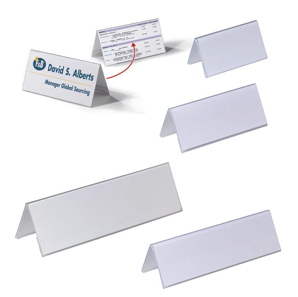 DURABLE Tischnamensschilder transparent 10 cm x 5.2 cm