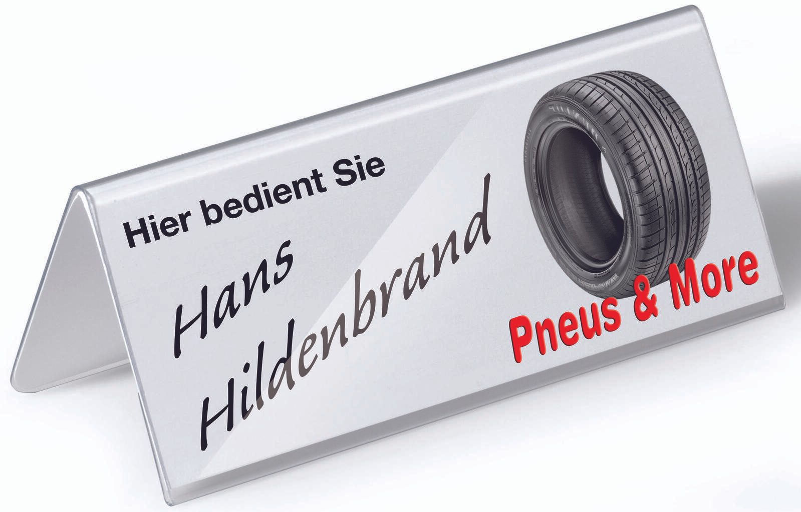 DURABLE Tischnamensschilder transparent 15 cm x 6.1 cm