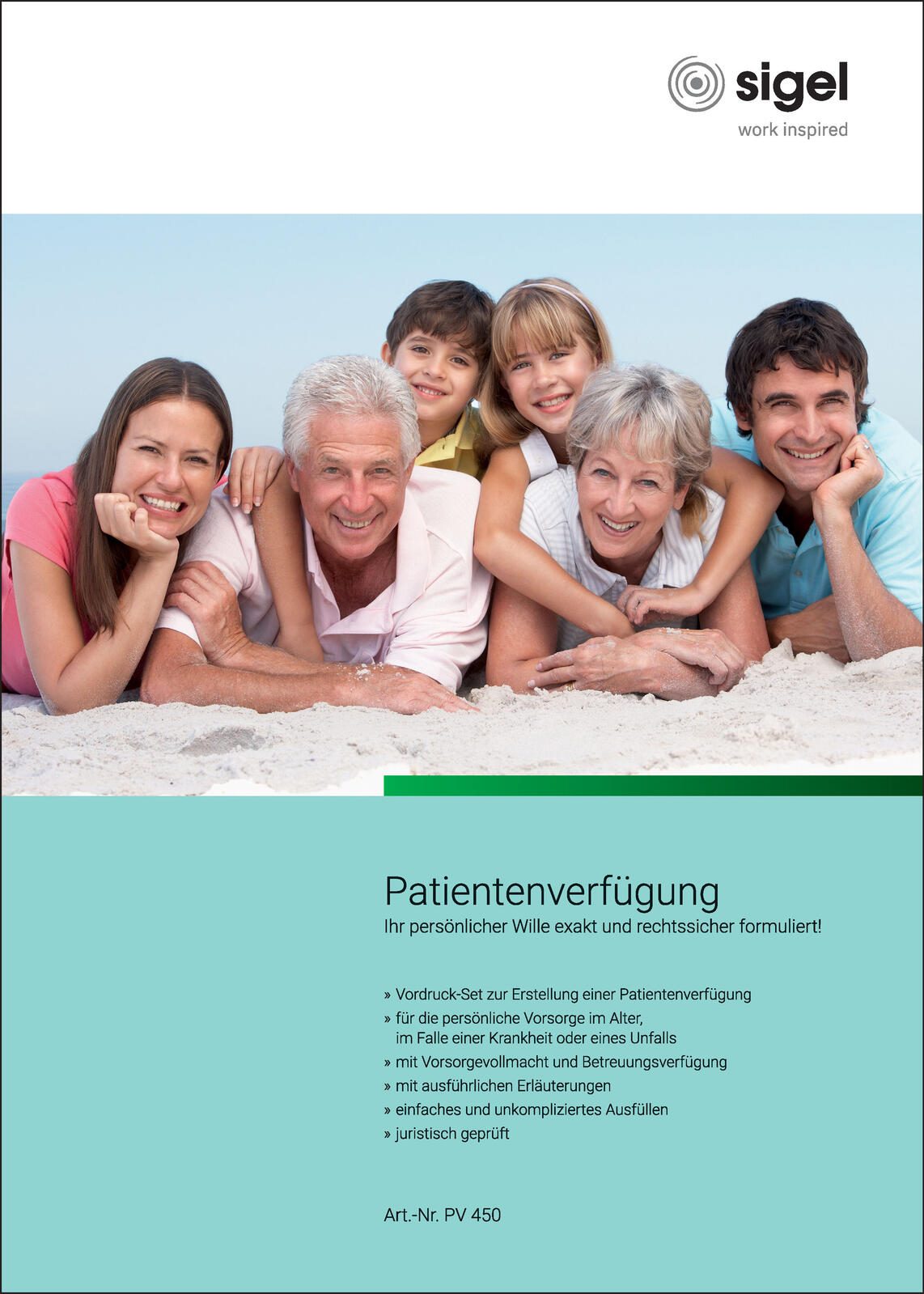 SIGEL Formulare Patientenverfügung DIN A4 7 Vordrucke + 1 Umschlag Seiten