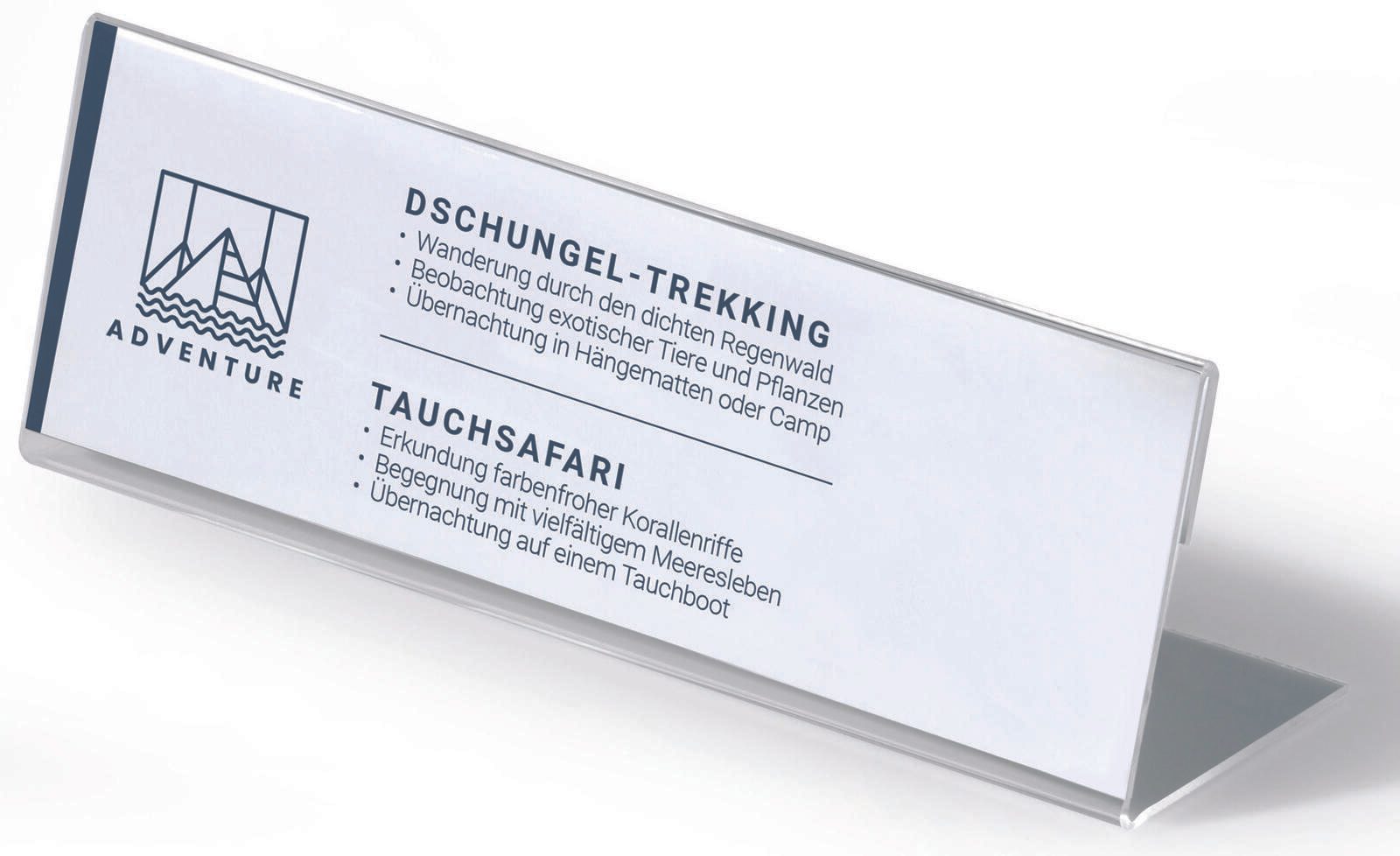DURABLE Tischnamensschilder transparent 21 cm x 6.1 cm
