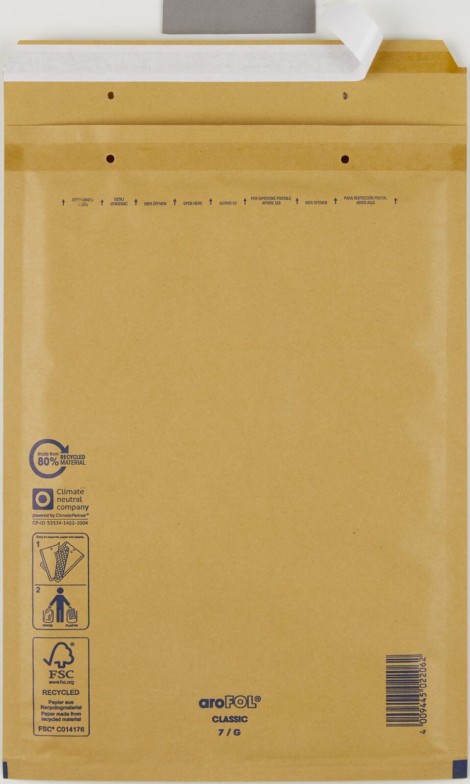 aroFOL® CLASSIC 7/G Luftpolstertaschen für DIN A4 braun