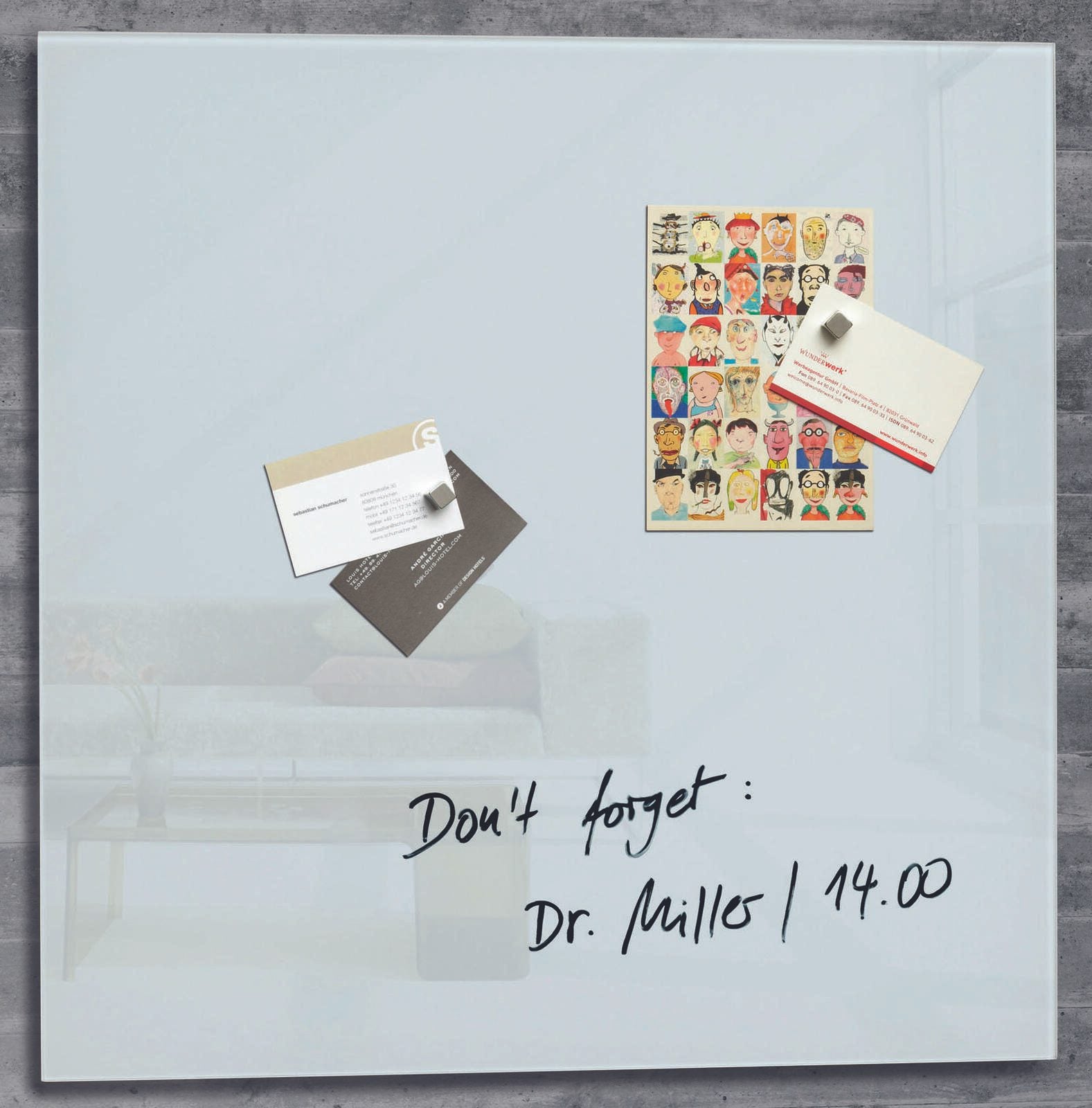 SIGEL Glas-Magnettafel artverum® 48,0 x 48,0 cm weiß