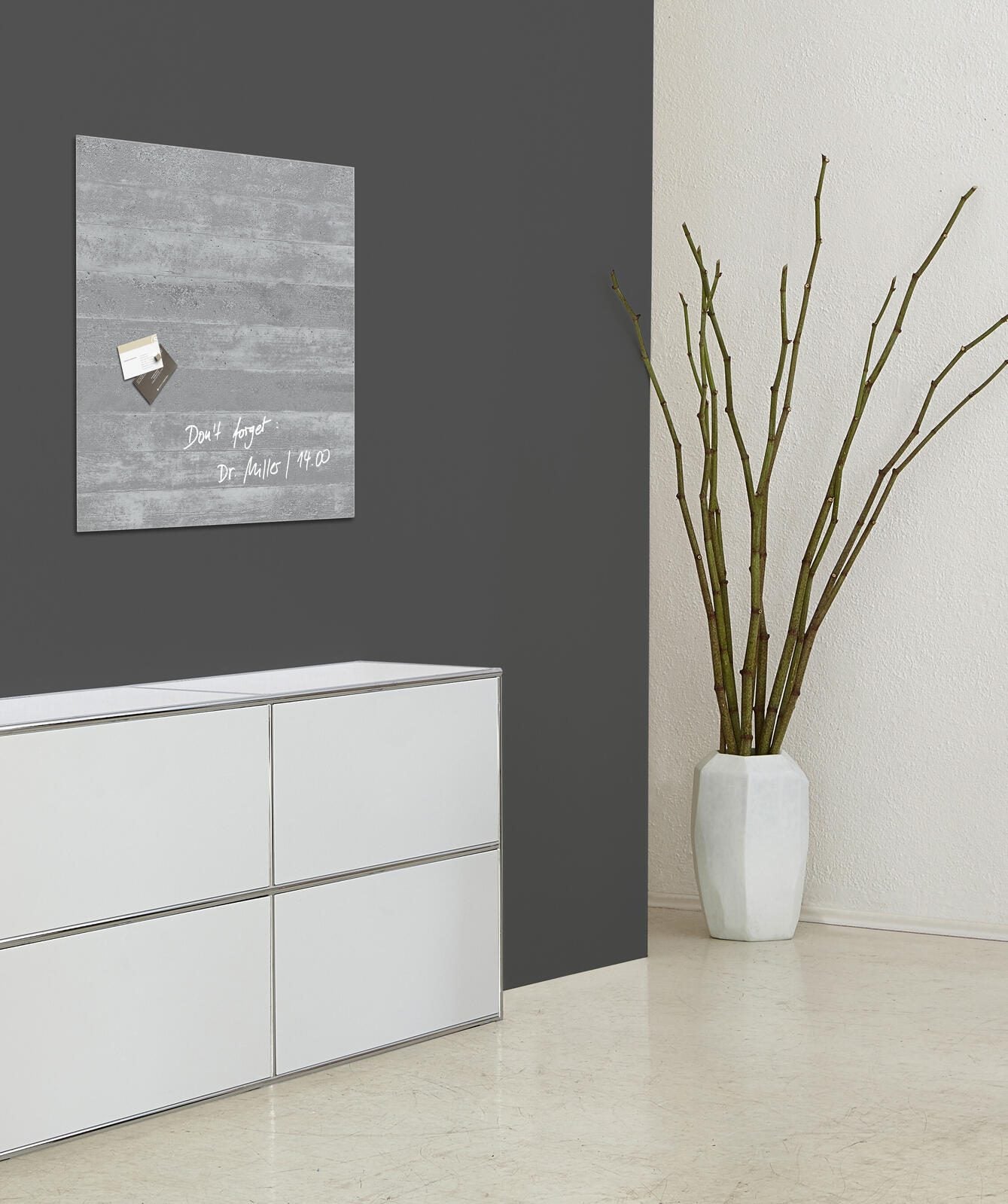 SIGEL Glas-Magnettafel artverum® 48,0 x 48,0 cm Design Sichtbeton