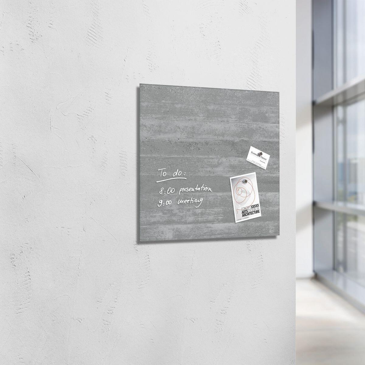 SIGEL Glas-Magnettafel artverum® 48,0 x 48,0 cm Design Sichtbeton