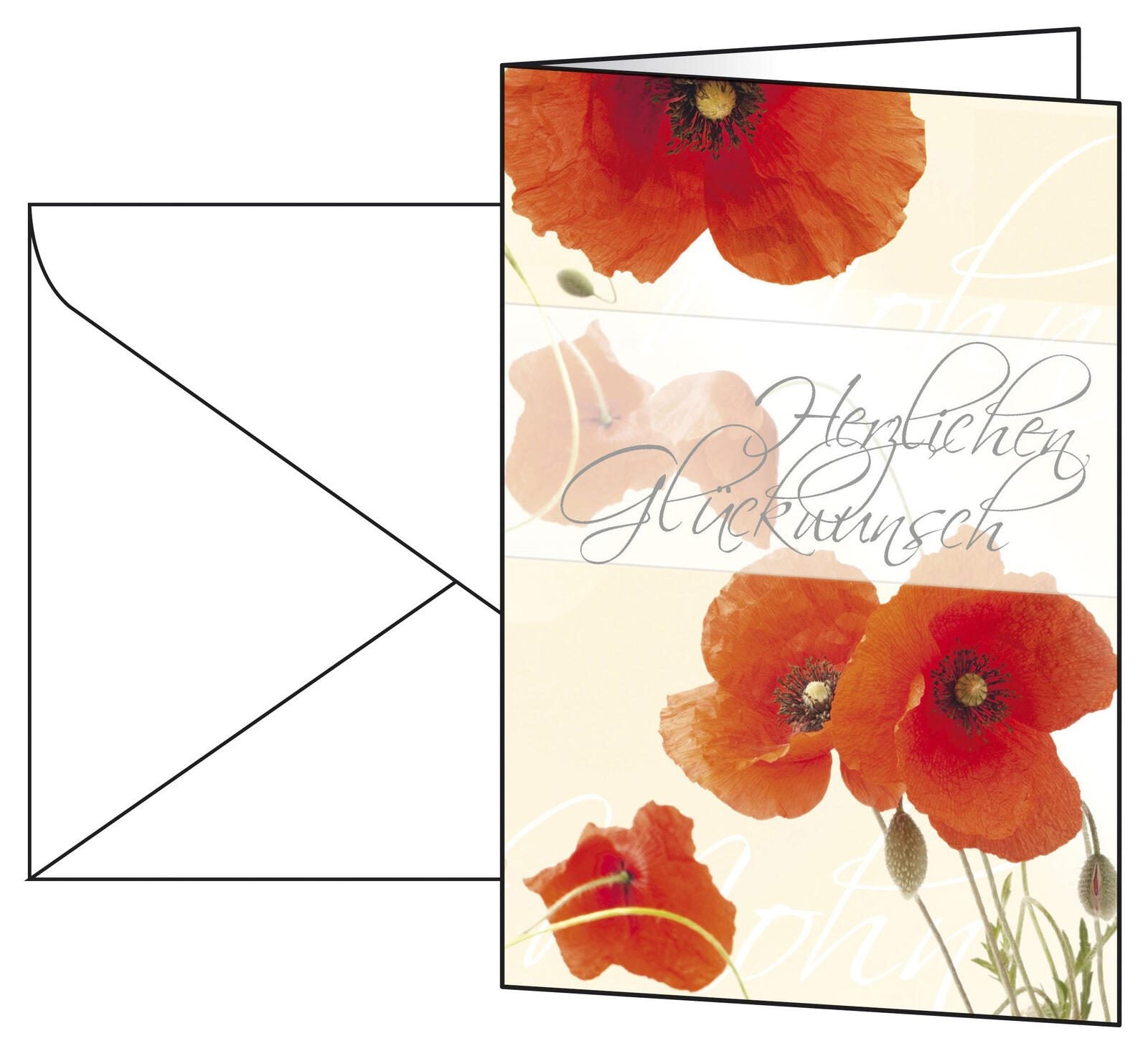 SIGEL Glückwunschkarten Red Poppies DIN A6