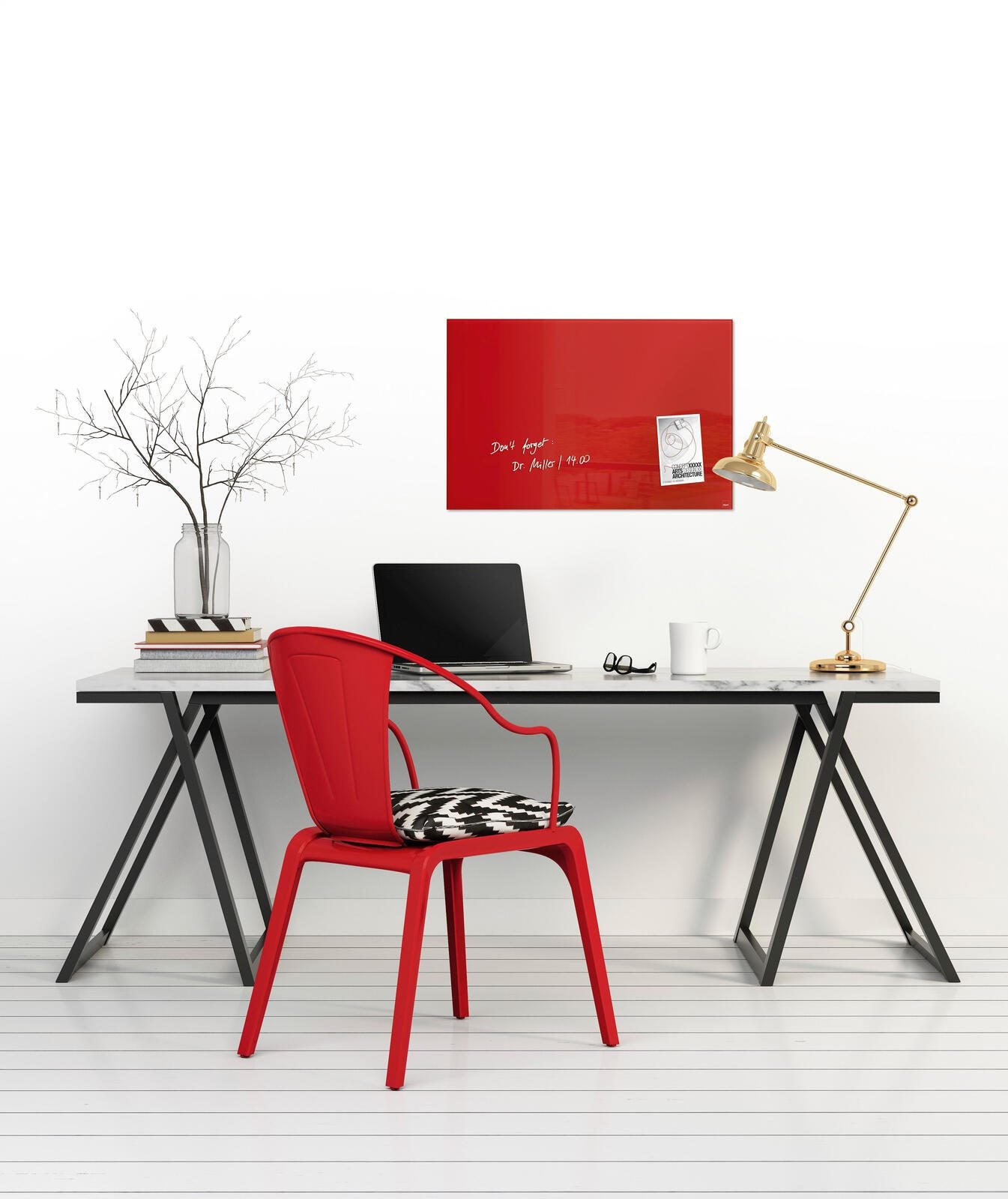SIGEL Glas-Magnettafel artverum® 60,0 x 40,0 cm rot