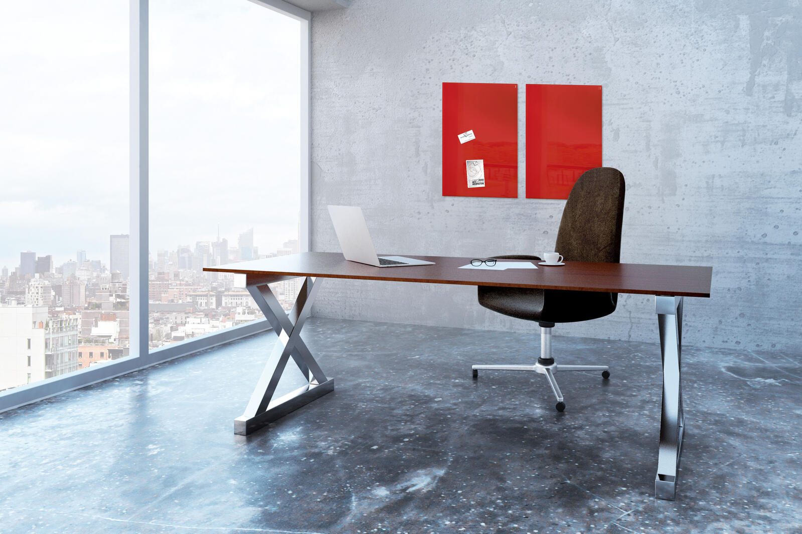 SIGEL Glas-Magnettafel artverum® 60,0 x 40,0 cm rot