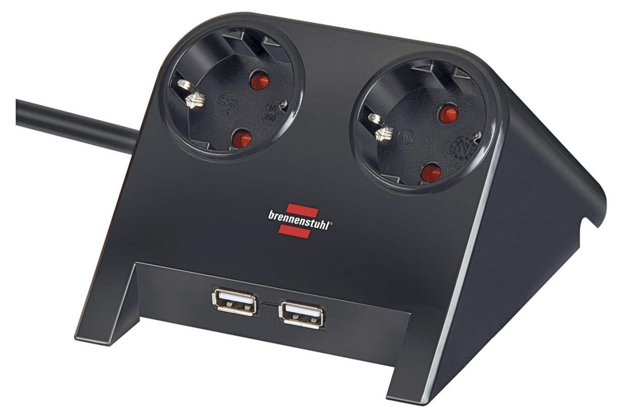 brennenstuhl Tischsteckdose Desktop-Power USB-Charger 1.8 m