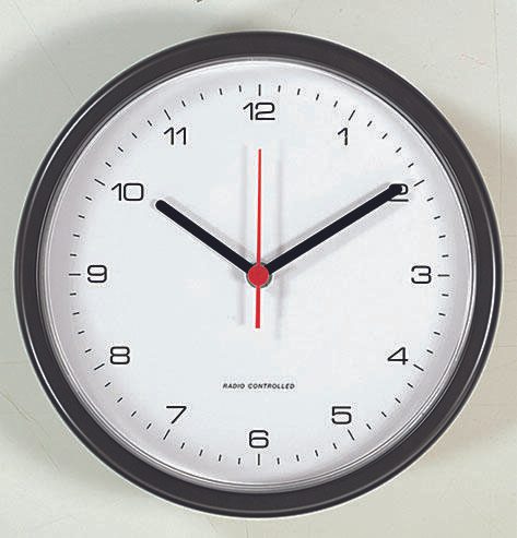 PEWETA Funkwanduhr Design Ø 25 cm schwarz