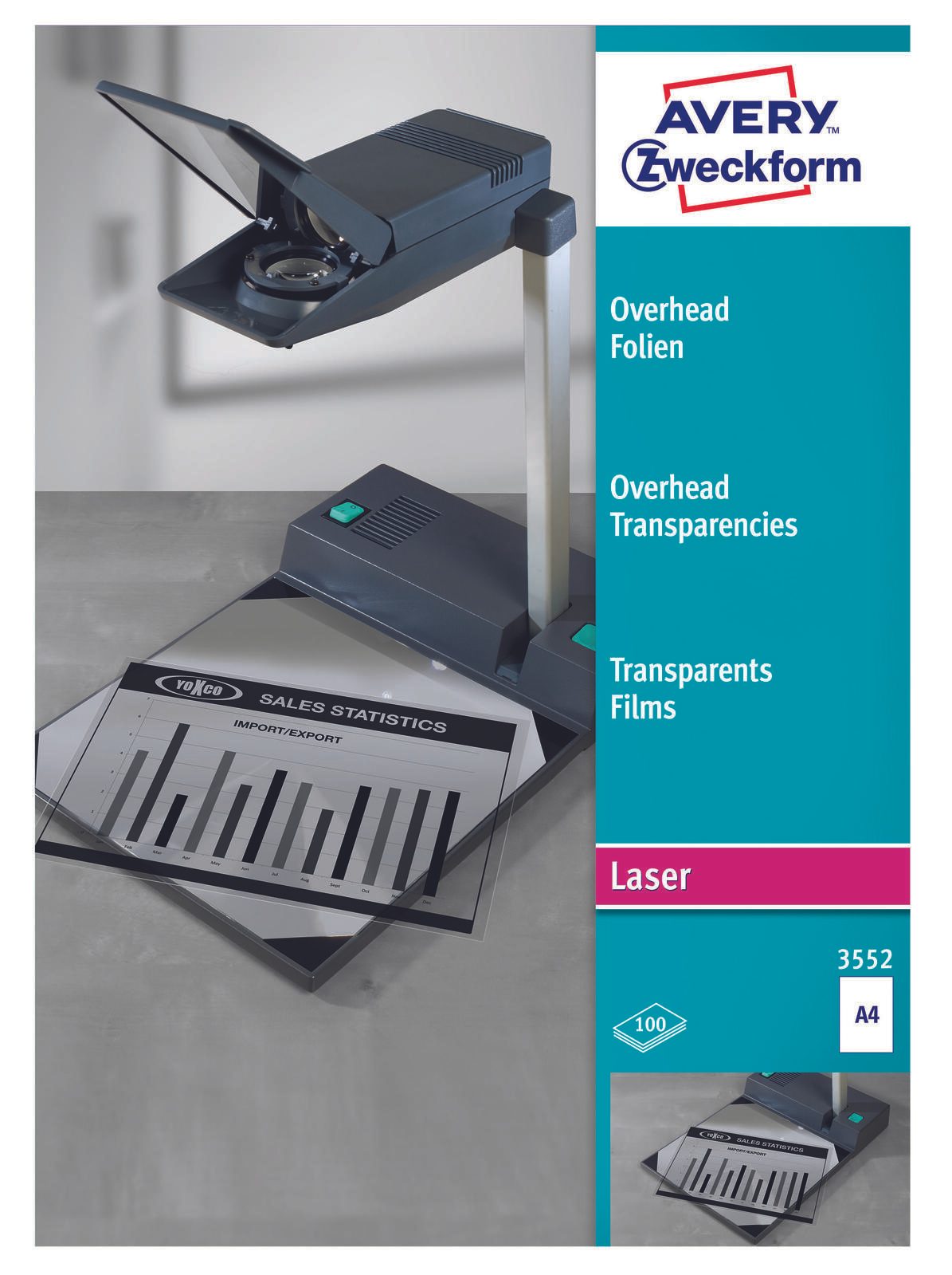 AVERY Zweckform Laserfolien 3552 transparent