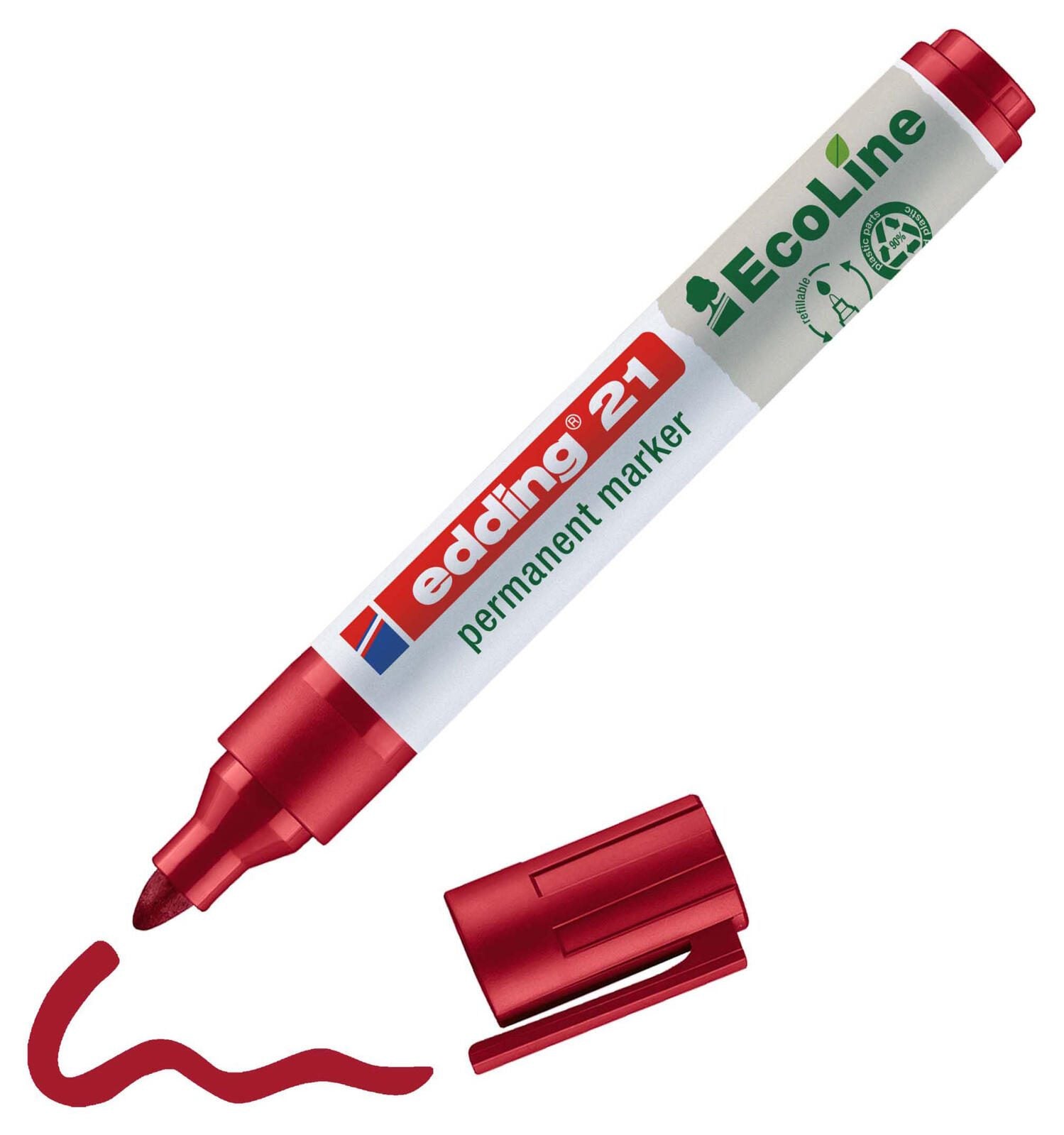 edding 21 EcoLine Permanentmarker 1.5 - 3.0 mm Rot