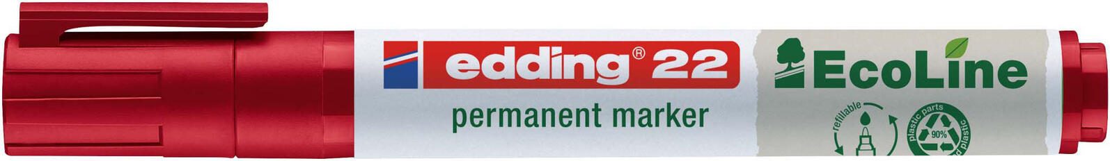 edding 22 EcoLine Permanentmarker 1.0 - 5.0 mm Rot