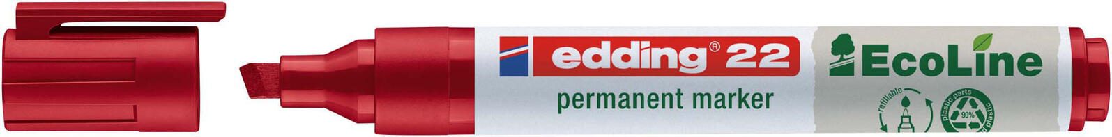 edding 22 EcoLine Permanentmarker 1.0 - 5.0 mm Rot