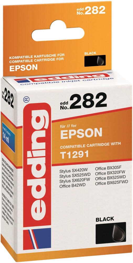 edding Druckerpatrone EDD-282 schwarz kompatibel zu EPSON T1291L