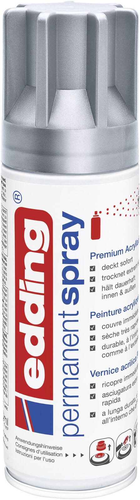 edding Acrylspray Sprühfarbe silber matt