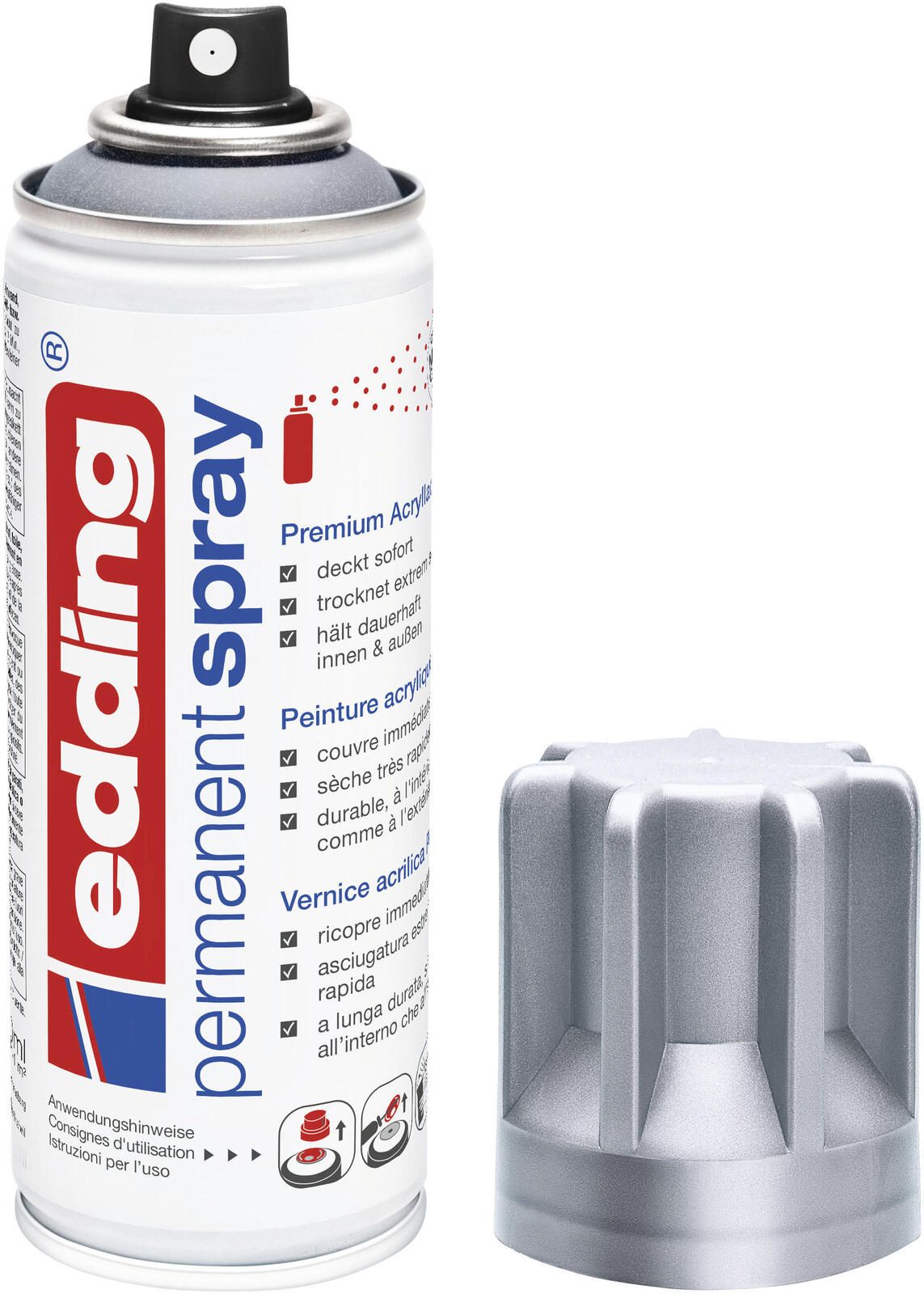 edding Acrylspray Sprühfarbe silber matt