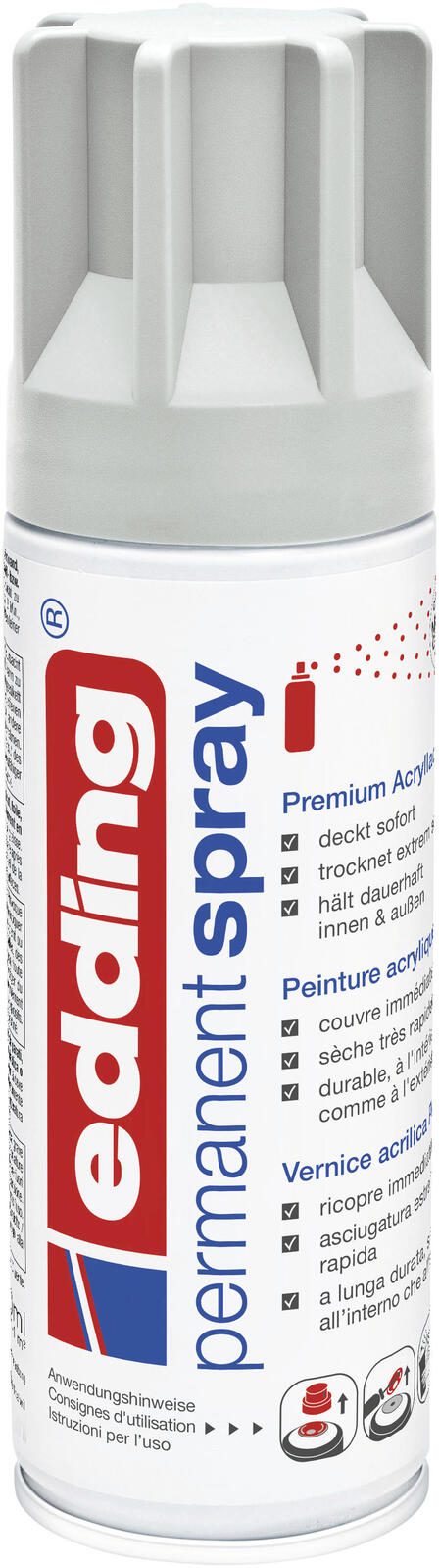 edding Acrylspray Sprühfarbe lichtgrau matt