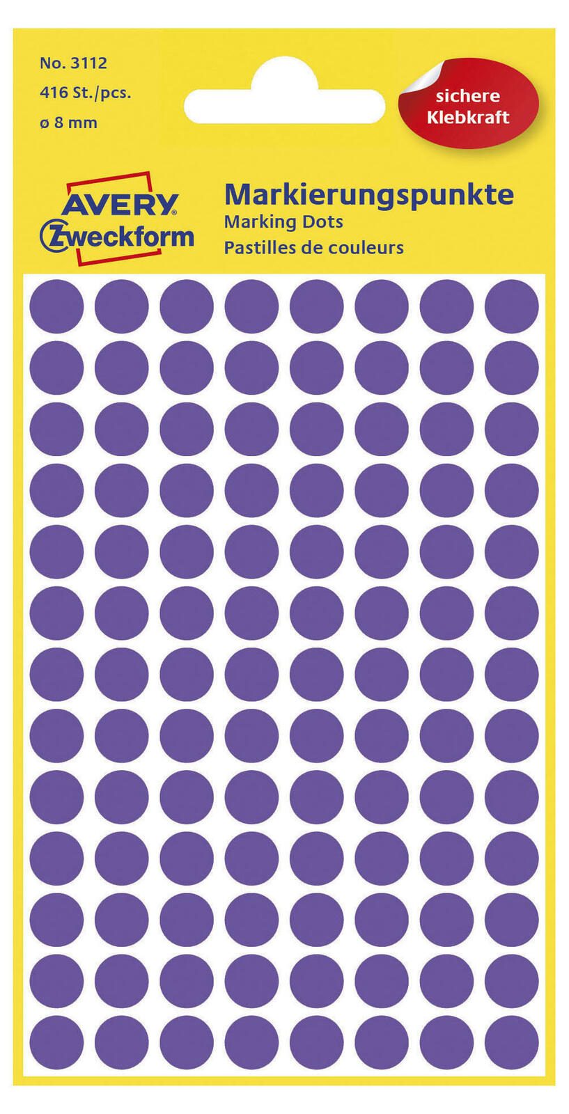 AVERY Zweckform Klebepunkte Ø 8,0 mm violett