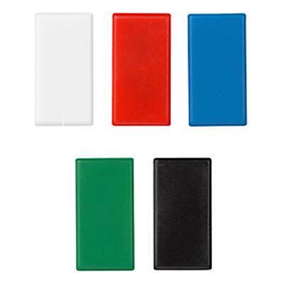 Magnete 2,8 x 5,5 x 0,75 je 2x schwarz, weiß, blau, rot, grün