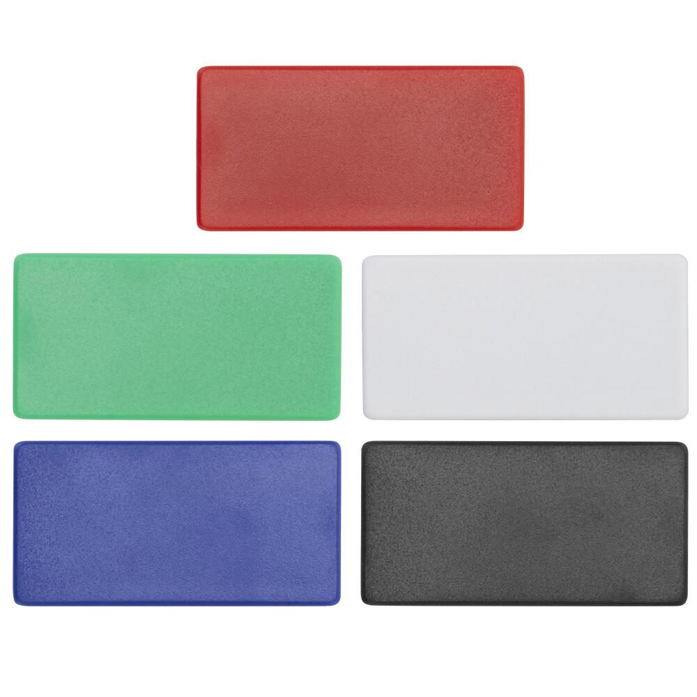 Magnete 2,8 x 5,5 x 0,75 je 2x schwarz, weiß, blau, rot, grün