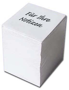 Notizzettel 9.7 cm x 9.7 cm weiß