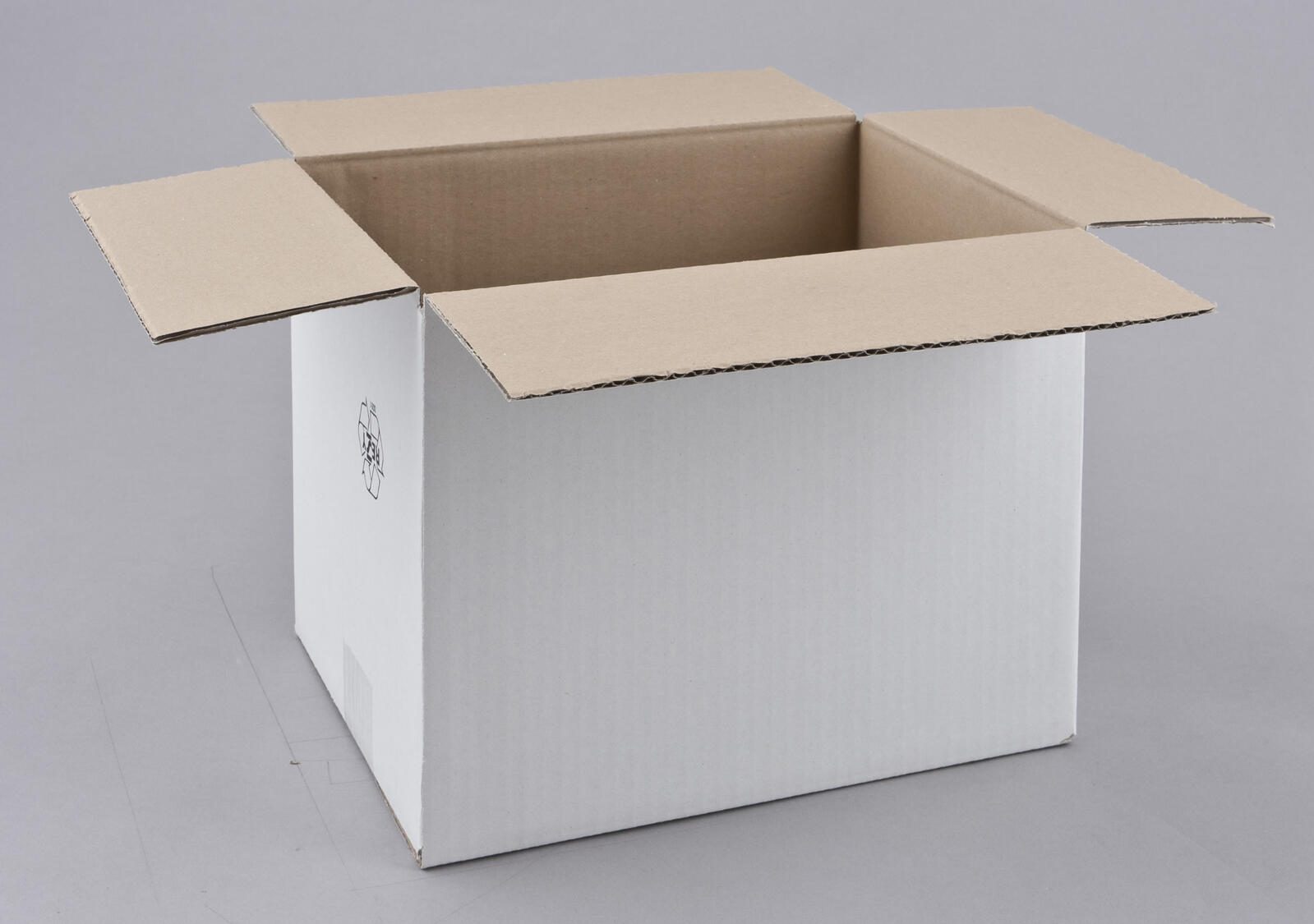 Nestler Wellpapp-Faltkartons 1-wellig weiß 30,5 x 21,5 x 22,0 cm