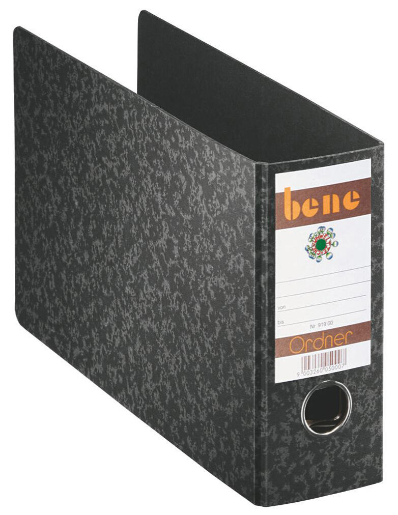 bene Ordner Rückenbreite 7.5 cm DIN A5 quer Karton schwarz marmoriert