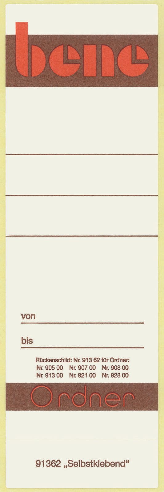 bene Ordneretiketten für 8 cm Rückenbreite 56,0 x 160,0 mm