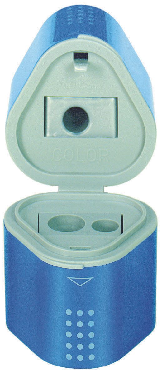 FABER-CASTELL Dosenspitzer dreifach blau oder rot