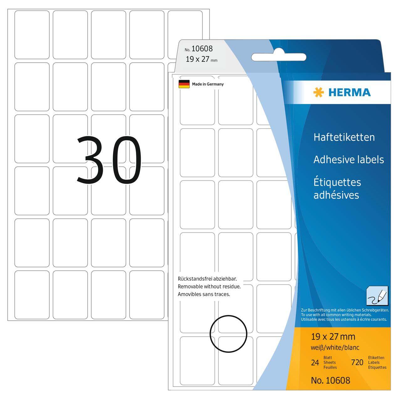 HERMA Etiketten 19,0 x 27,0 mm