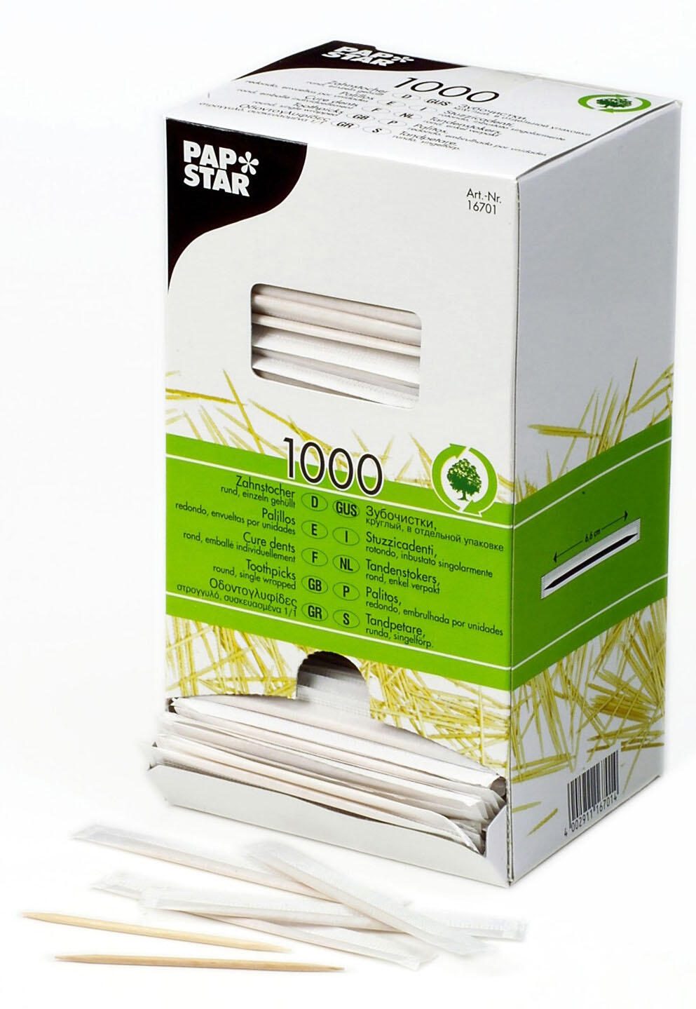 PAPSTAR Zahnstocher braun Holz