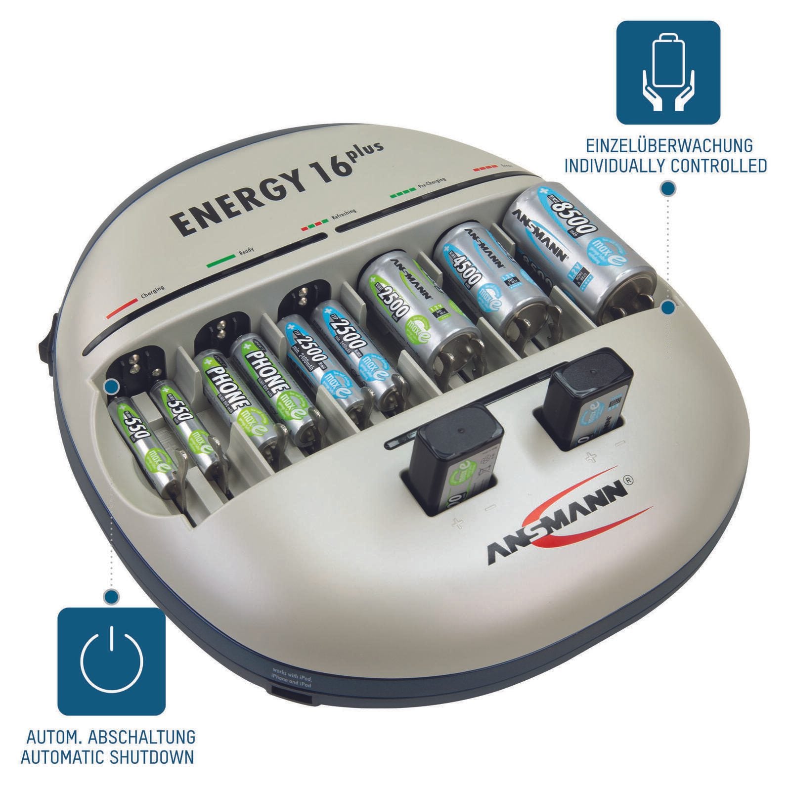ANSMANN Akku-Ladegerät Energy 16 Plus