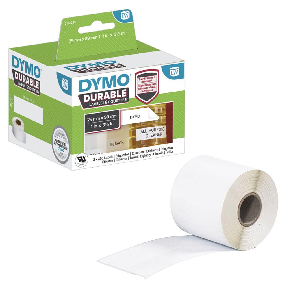 Dymo Hochleistungs-Etiketten DYMO Etiketten LW 25x89 Kunst. 2112285 89 mm x 25 mm weiß