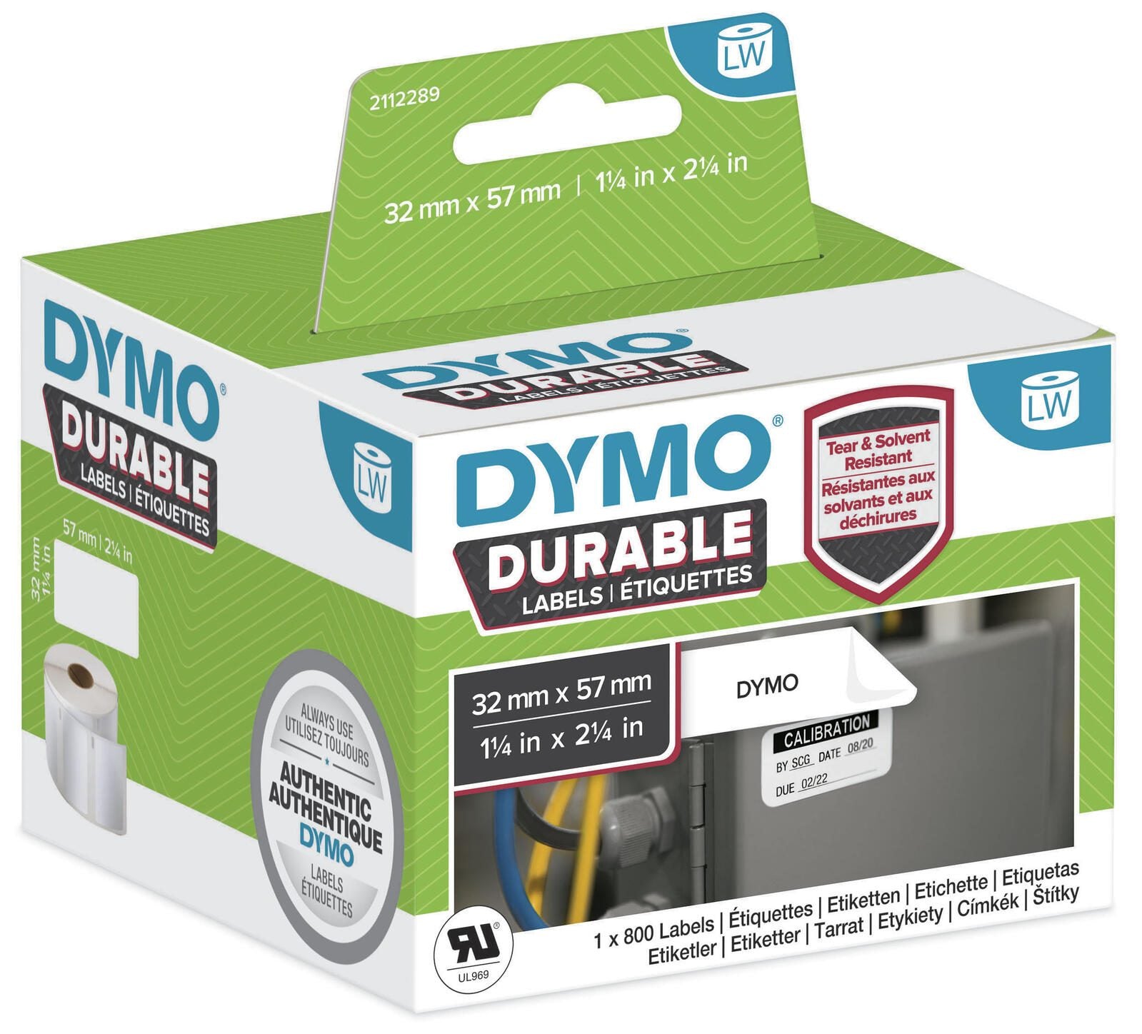 Dymo Hochleistungs-Etiketten DYMO Etiketten LW 57x32 Kunst. 2112289 32 mm x 57 mm weiß