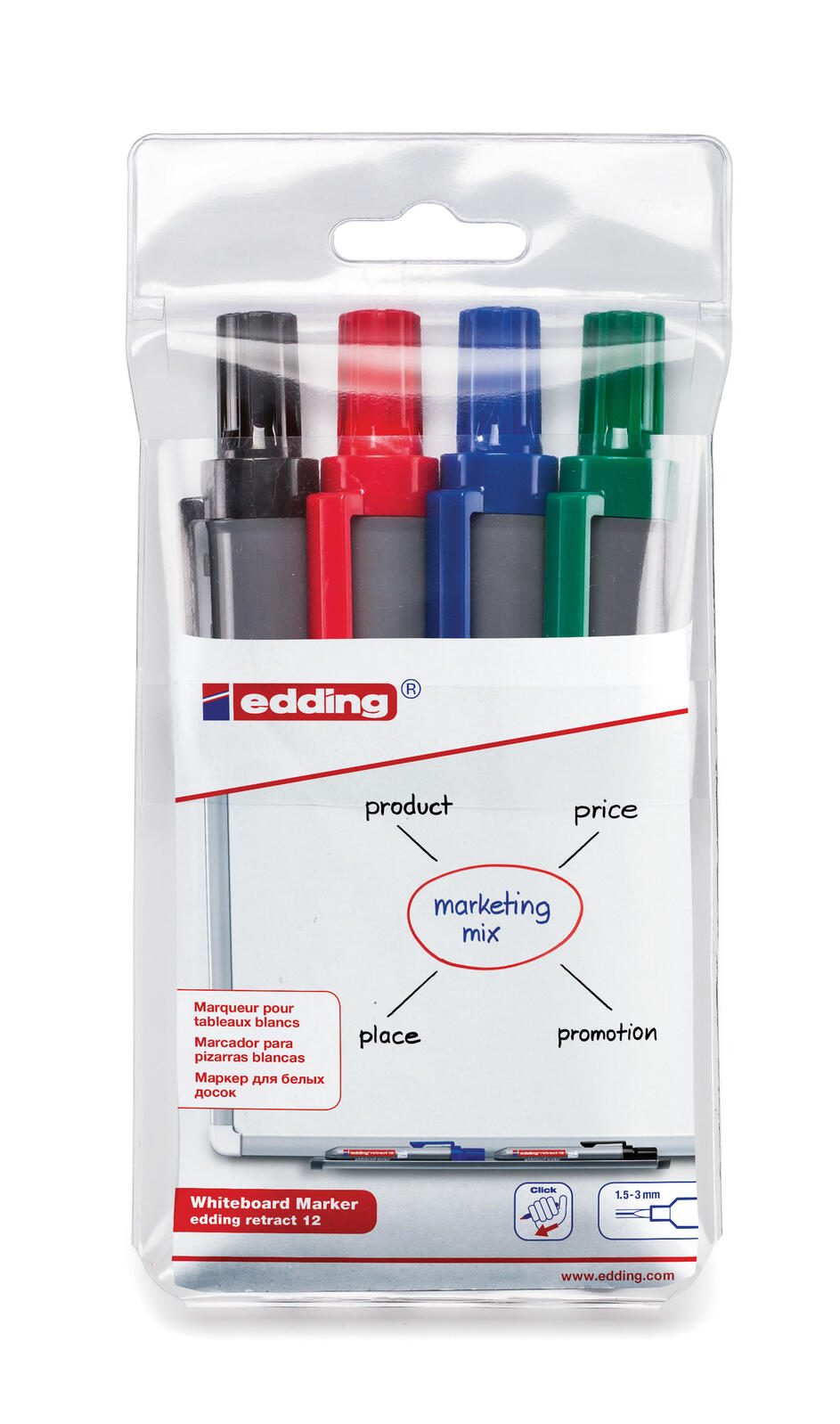 edding retract 12 Whiteboard-Marker 1.5 - 3.0 mm Mehrfarbig