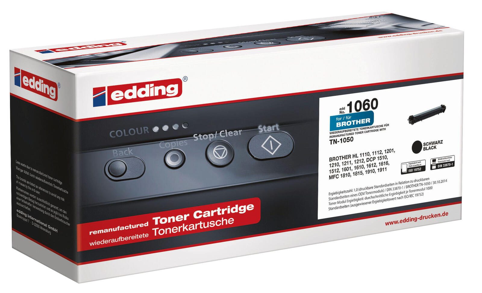 edding Toner EDD-1060 schwarz kompatibel zu brother TN-1050