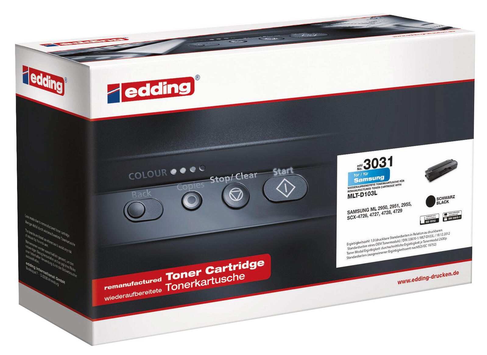 edding Toner EDD-3031 schwarz kompatibel zu SAMSUNG MLT-D103L (SU716A)
