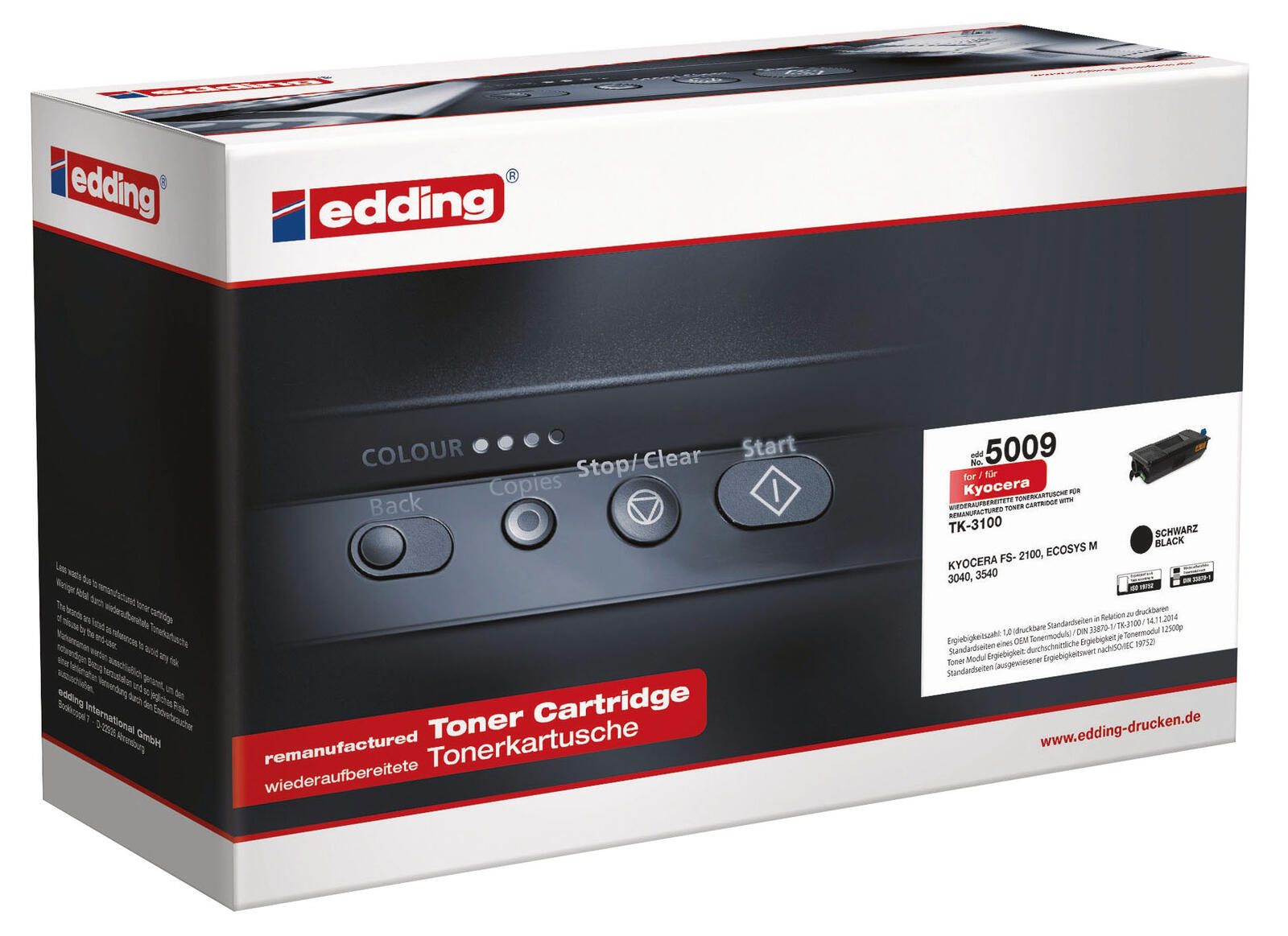 edding Toner EDD-5009 schwarz kompatibel zu KYOCERA TK-3100