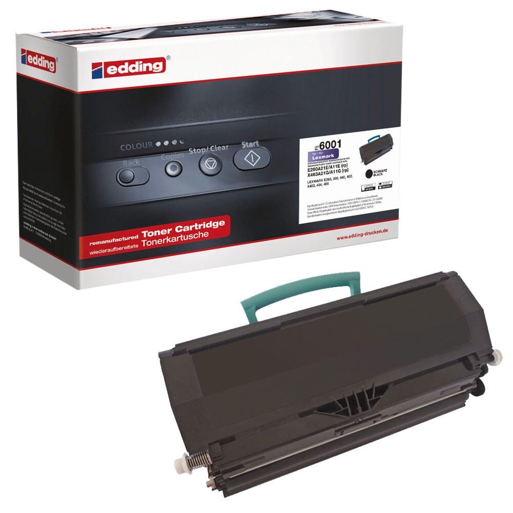 edding Toner EDD-6001 schwarz kompatibel zu LEXMARK E260A21E