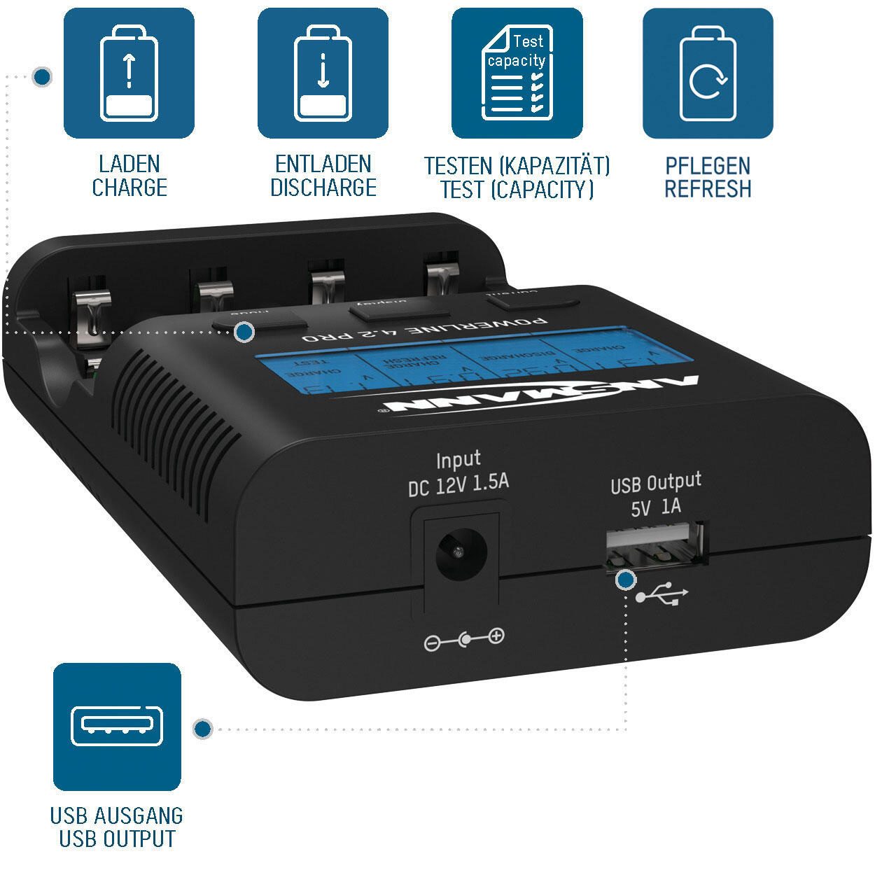ANSMANN Akku-Ladegerät Powerline 4.2 Pro