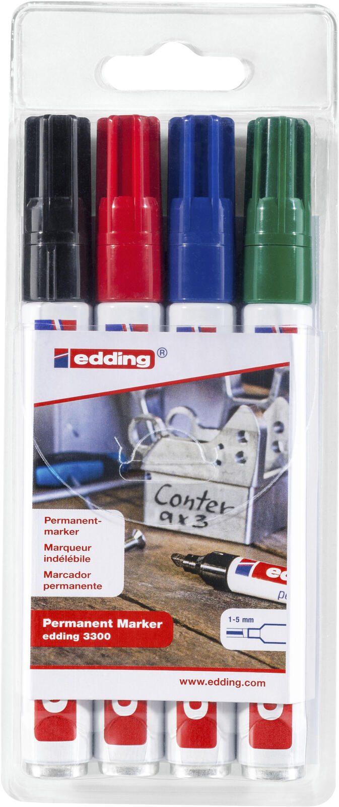 edding Permanentmarker 1.0 - 5.0 mm Mehrfarbig