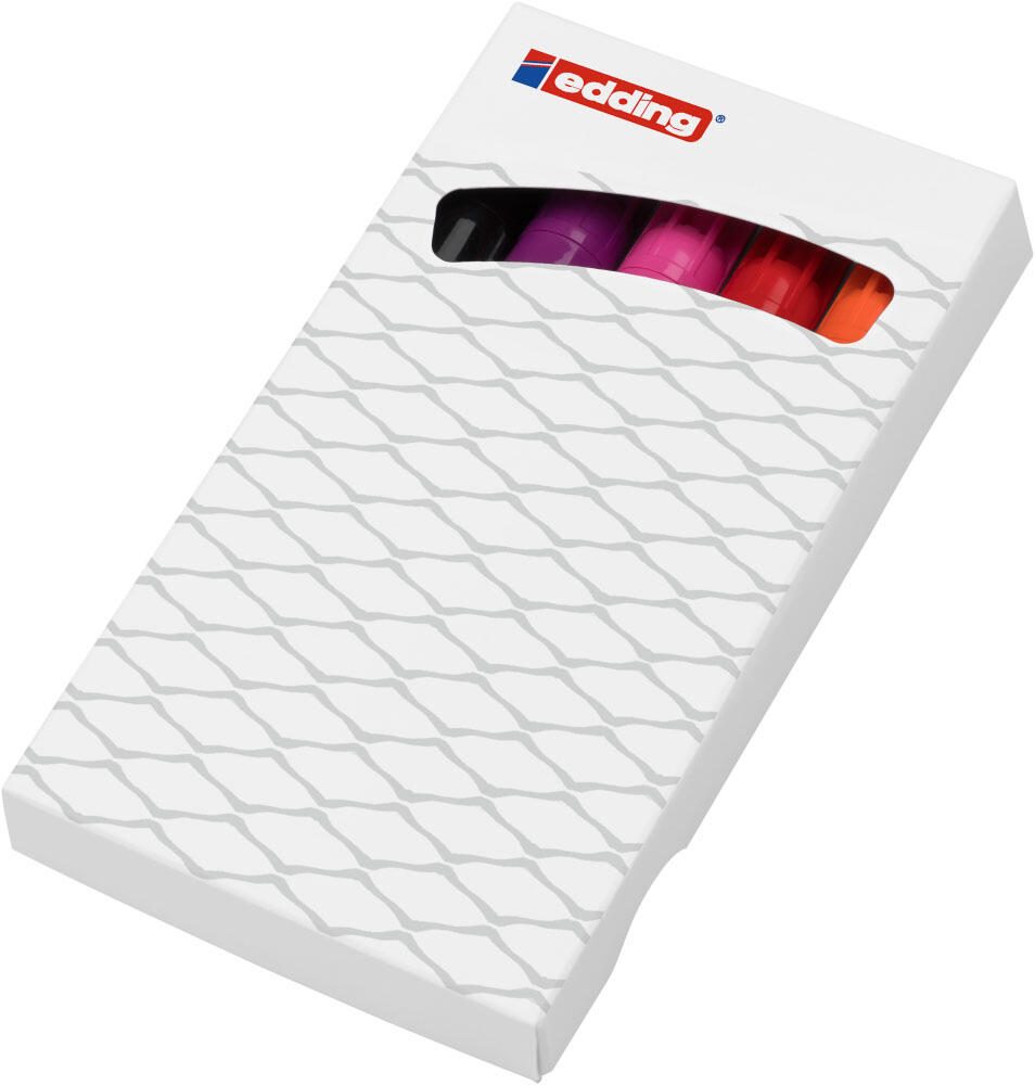 Edding Permanentmarker fs 5St Permanentmarker orange, pink, rotviolett, schwarz, rot 1.5 - 3.0 mm