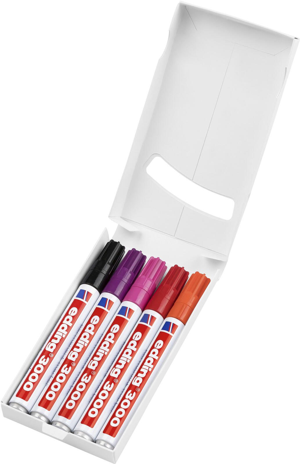 Edding Permanentmarker fs 5St Permanentmarker orange, pink, rotviolett, schwarz, rot 1.5 - 3.0 mm