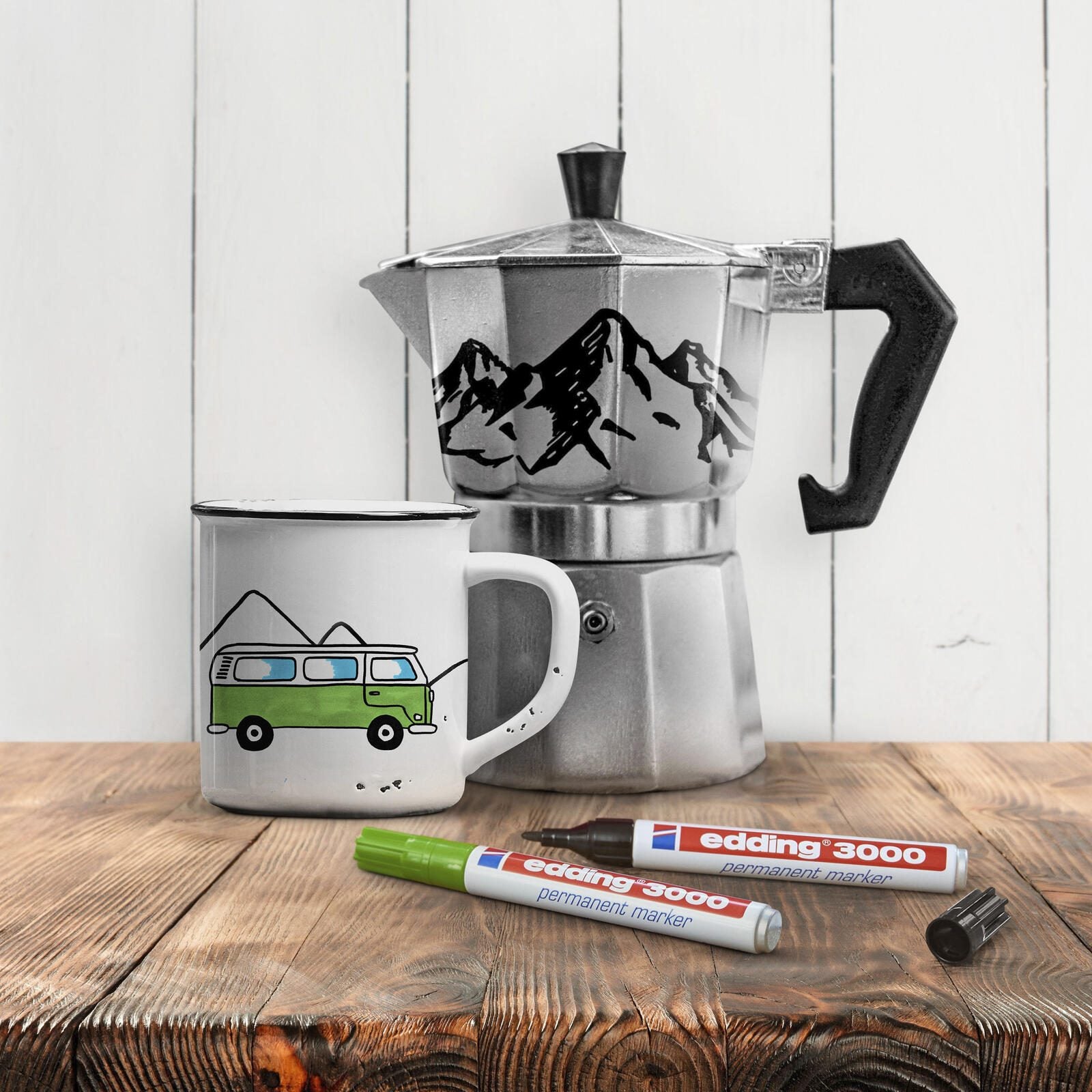 Edding Permanentmarker fs 5St Permanentmarker hellblau, blau, türkis, hellgrün, schwarz 1.5 - 3.0 mm